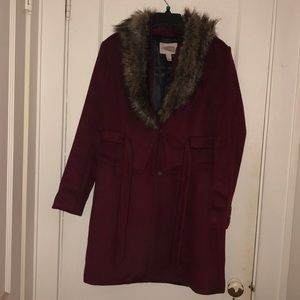 Forever 21 Oxblood/Burgundy Longline Coat